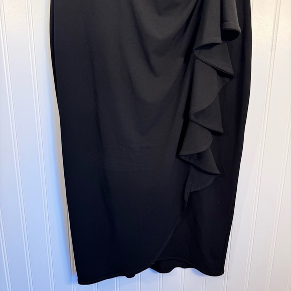 White House Black Market Women’s Black Sleeveless Draped Formal Dress Size Small - Picture 4 of 10